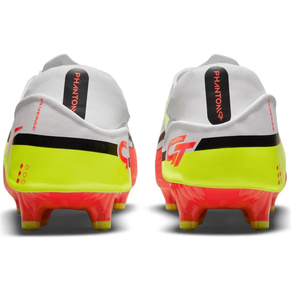 Nike Phantom GT2 Academy Flyease FG-MG - White-Volt-Crimson (Pair - Back)