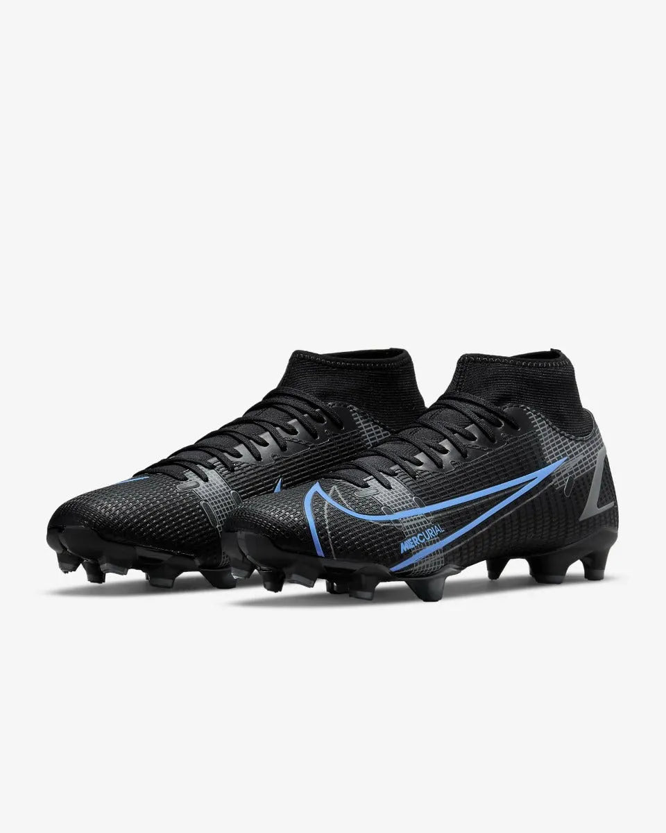 Nike Superfly 8 Academy FG-MG - Black-Blue (Pair - Diagonal)