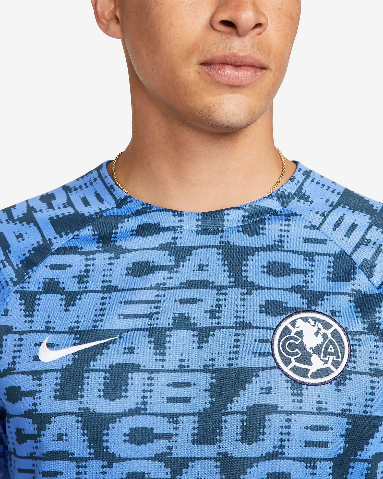 Nike 2022-23 Club America Pre-Match Jersey - Armory Navy-Medium Blue (Detail 1)