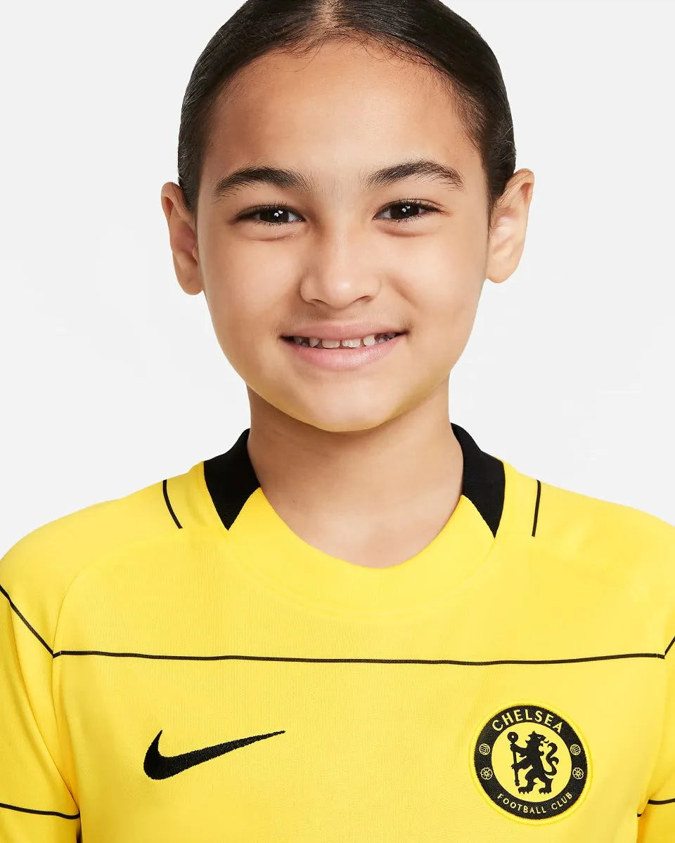 Nike 2021-22 Chelsea Youth Away Jersey - Yellow (Detail 1)