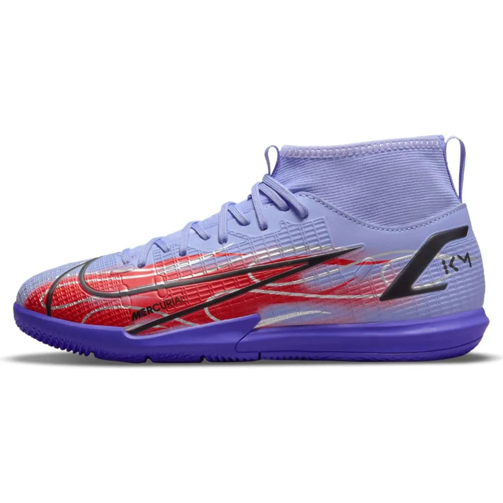 Nike JR Superfly 8 Academy KM IC - Light Thistle-Bright Crimson (Side 1)