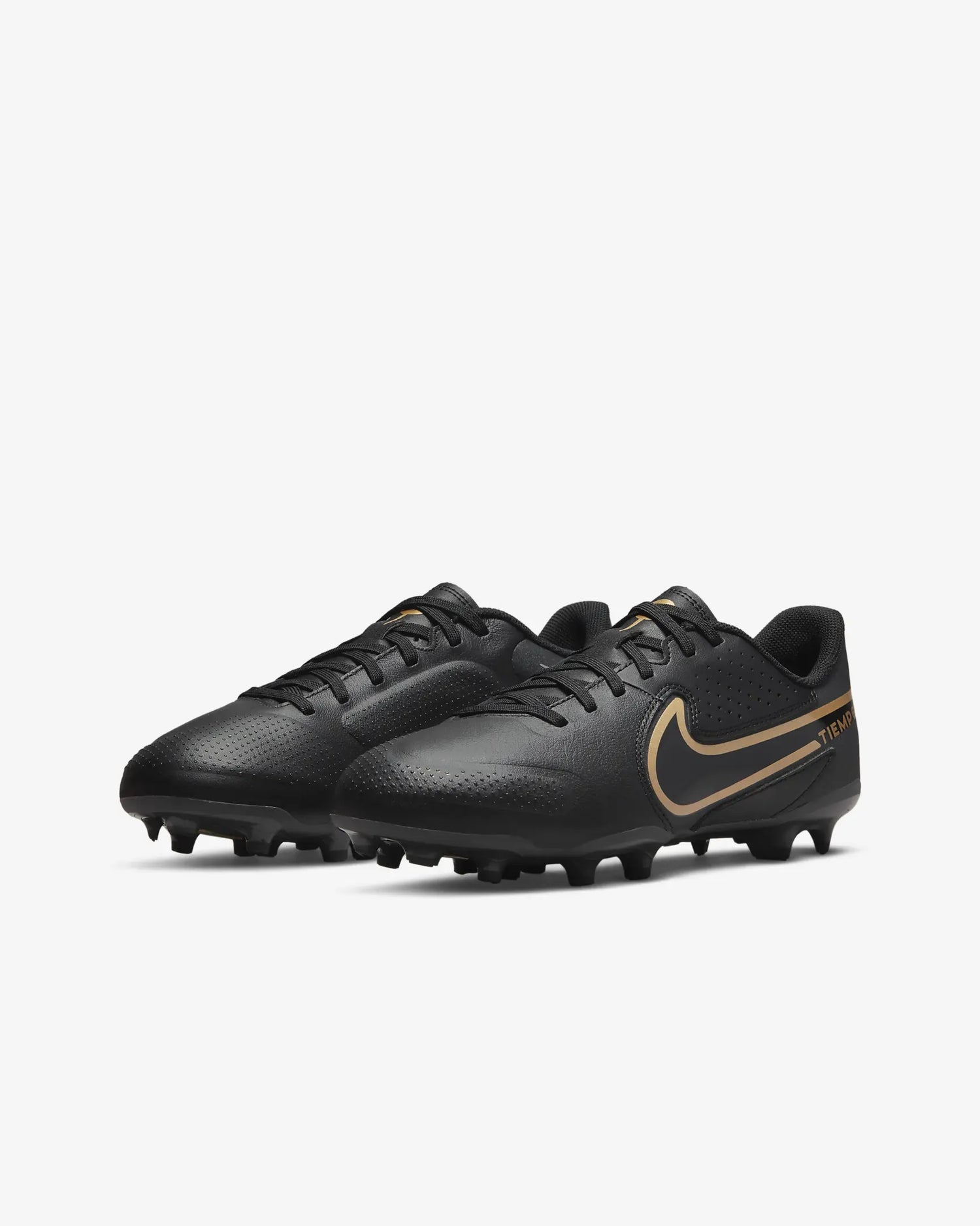 Nike JR Legend 9 Academy FG-MG - Black-Gold (Pair - Diagonal)