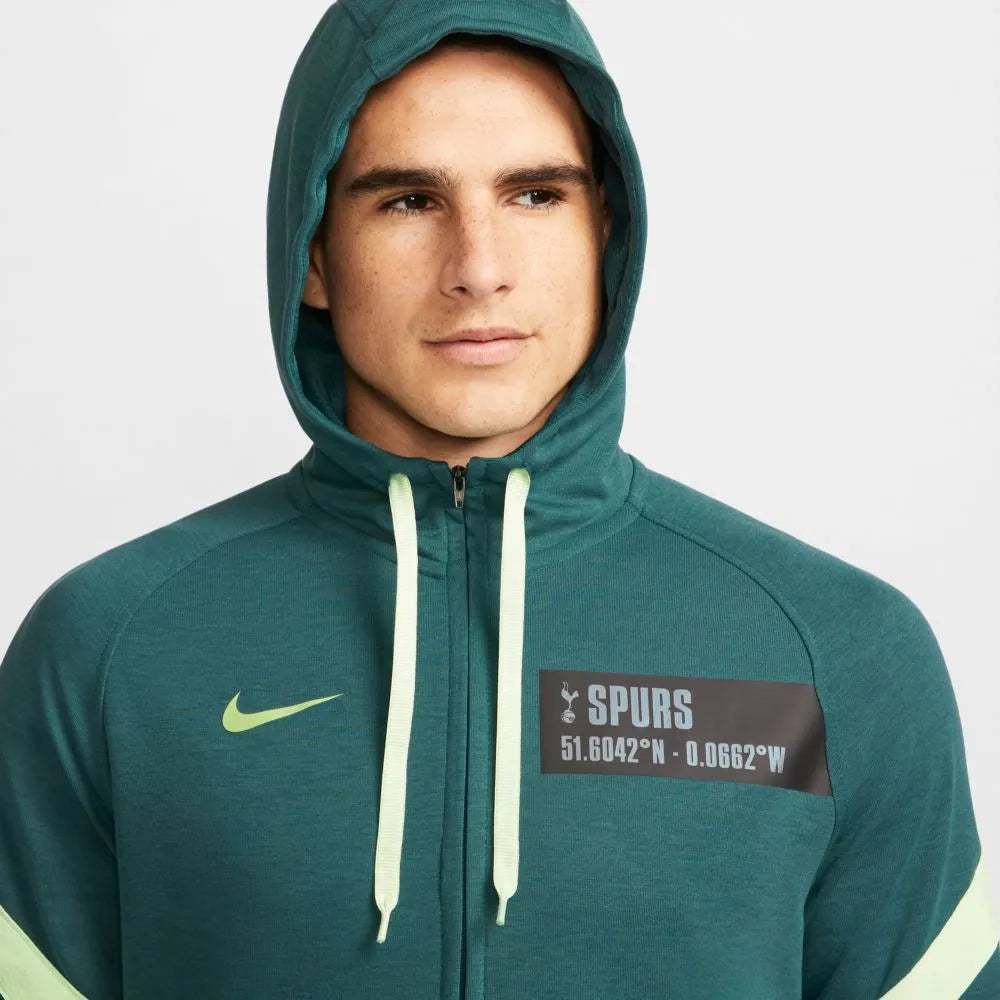 Nike 2021-22 Tottenham Fleece Travel Hoodie - Dark Teal-Vapour Green (Detail 1)