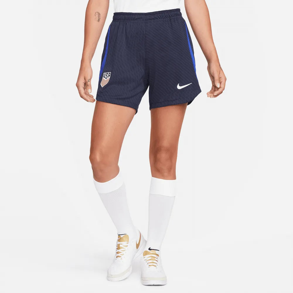 Nike 2022-23 USA Women's Strike Short KZ Navy-Blue-White (Model - Front)