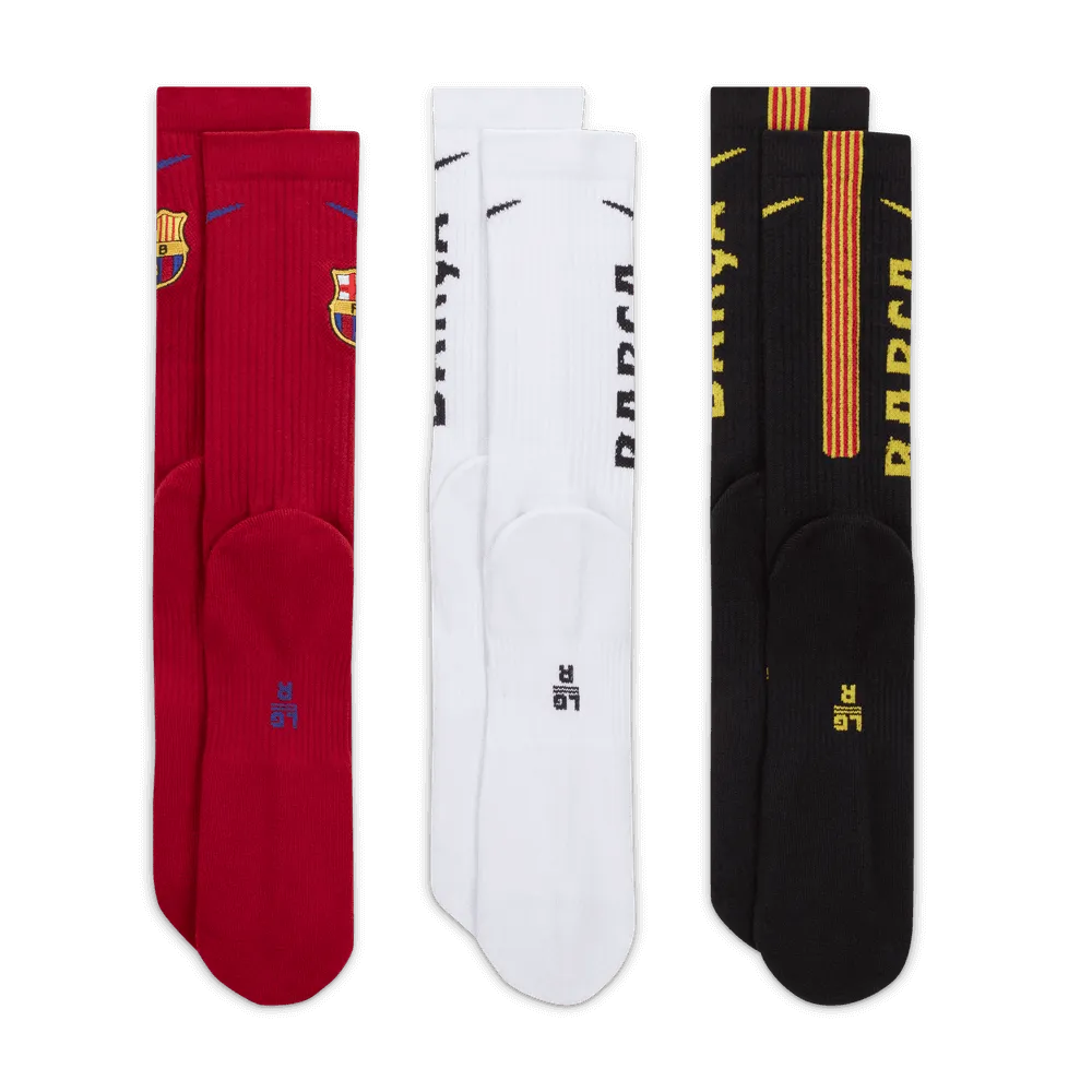 Nike Barcelona Everyday Socks 3 Pairs (Pairs - Back)