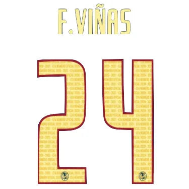 Club America 2020/21 Home F. Vinas #24 Jersey Name Set