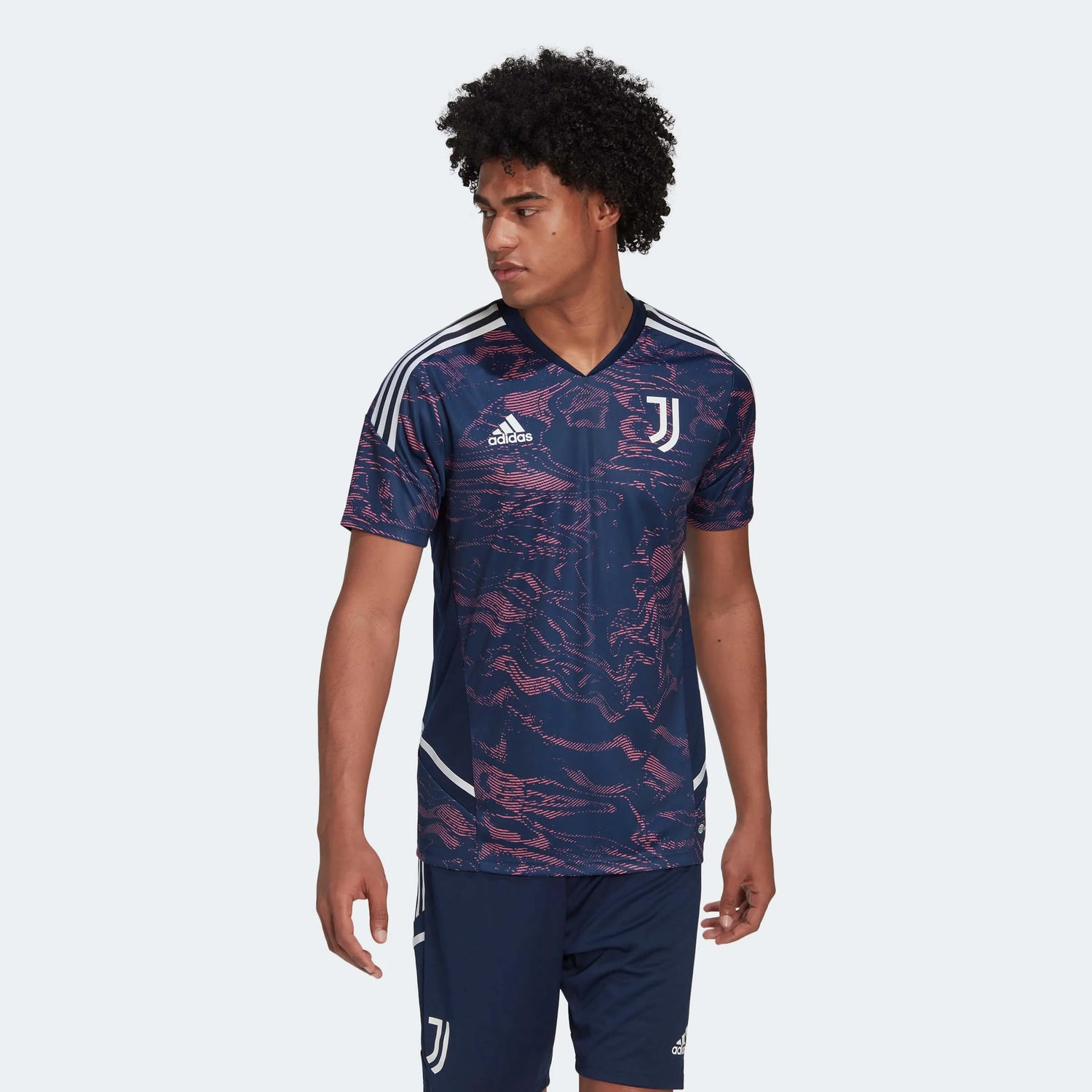  adidas 2022-23 Juventus EU Training Jersey - Navy-Rose (Model - Front)