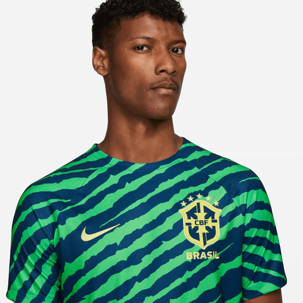 Nike 2022-23 Brazil Pre-Match Jersey - Blue-Green (Detail 1)