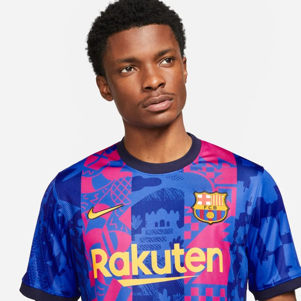 Nike 2021-22 Barcelona Third Jersey - Hyper Royal-Varsity Maize (Detail 1)