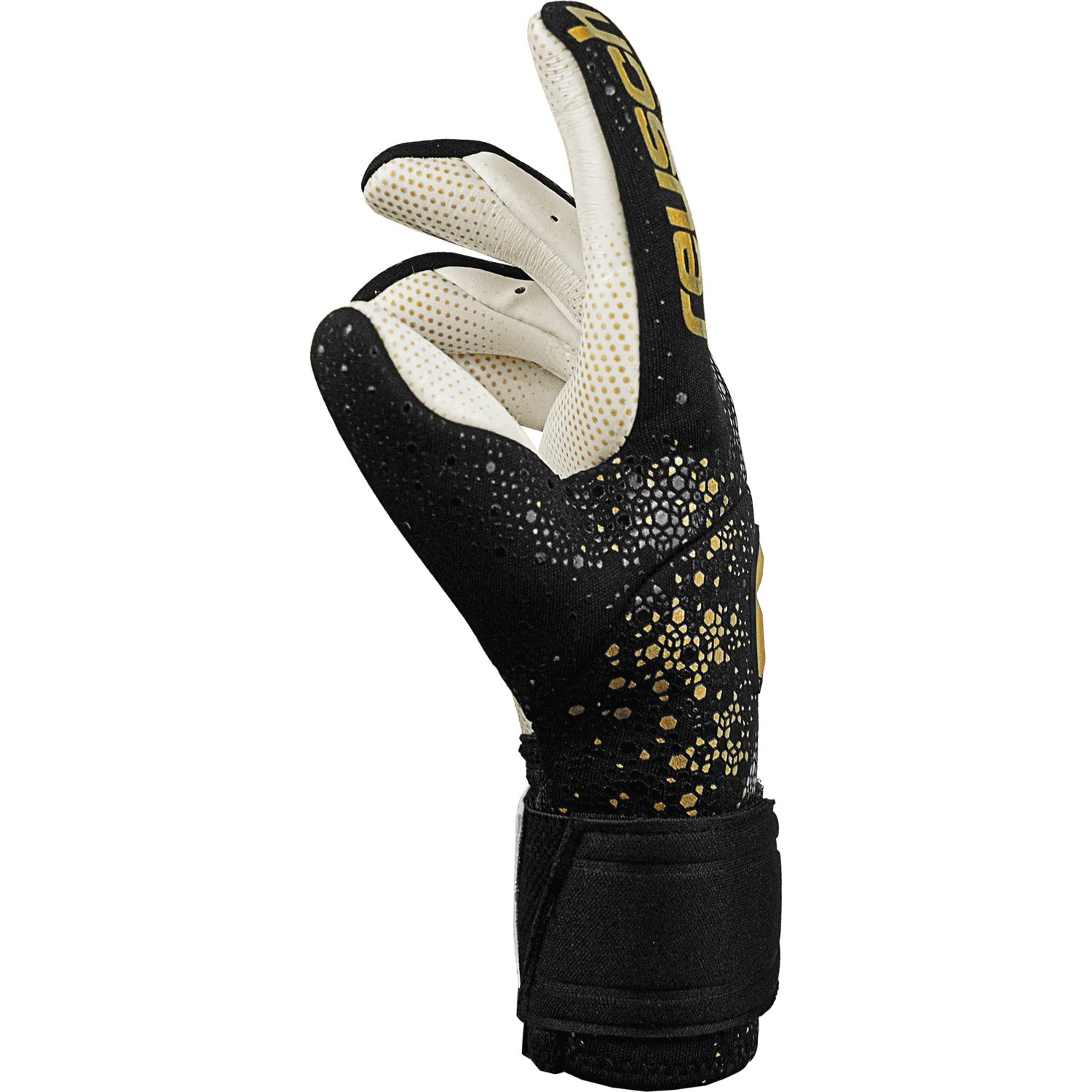 Reusch Pure Contact Gold X Glueprint Goalkeeper Gloves - Black-Gold (Single - Side)