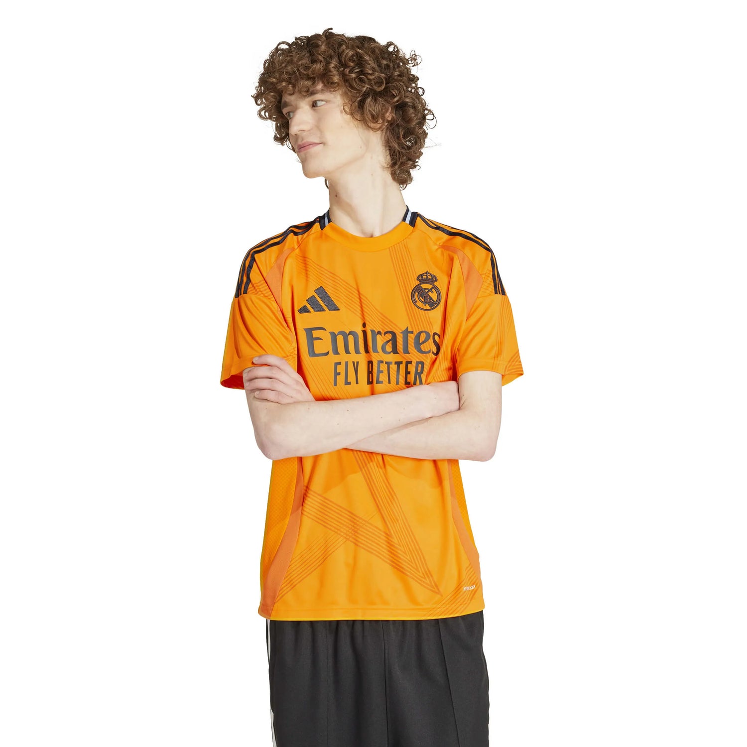 adidas 2024-25 Real Madrid Men's Stadium Away Jersey Crew Orange (Model - Front)