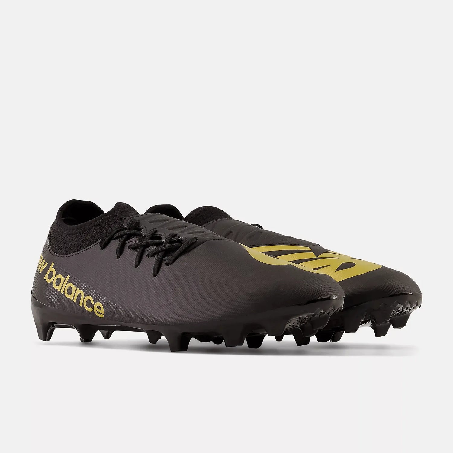 New Balance Furon V7 Dispatch FG 2E Wide - Black-Gold (Pair - Diagonal)