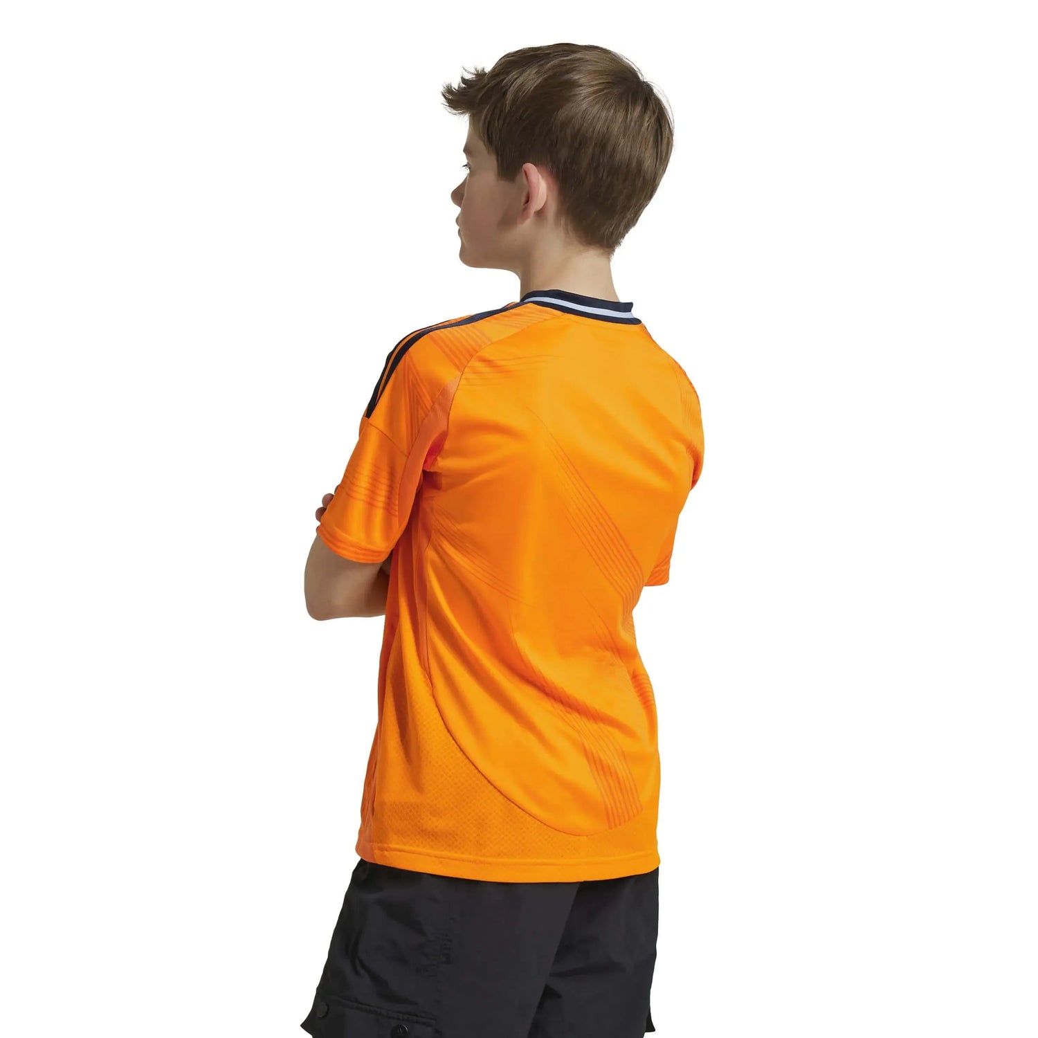 adidas 2024-25 Real Madrid Youth Stadium Away Jersey Crew Orange (Model - Back)