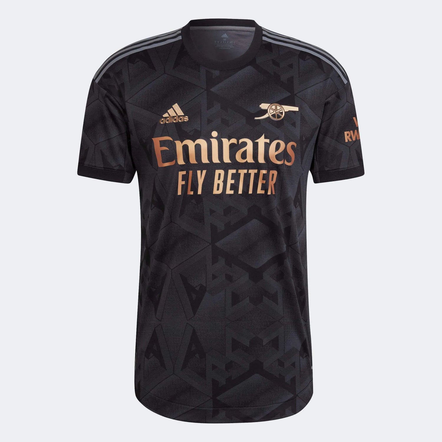 adidas 22-23 Arsenal Authentic Away Jersey - Black (Front)