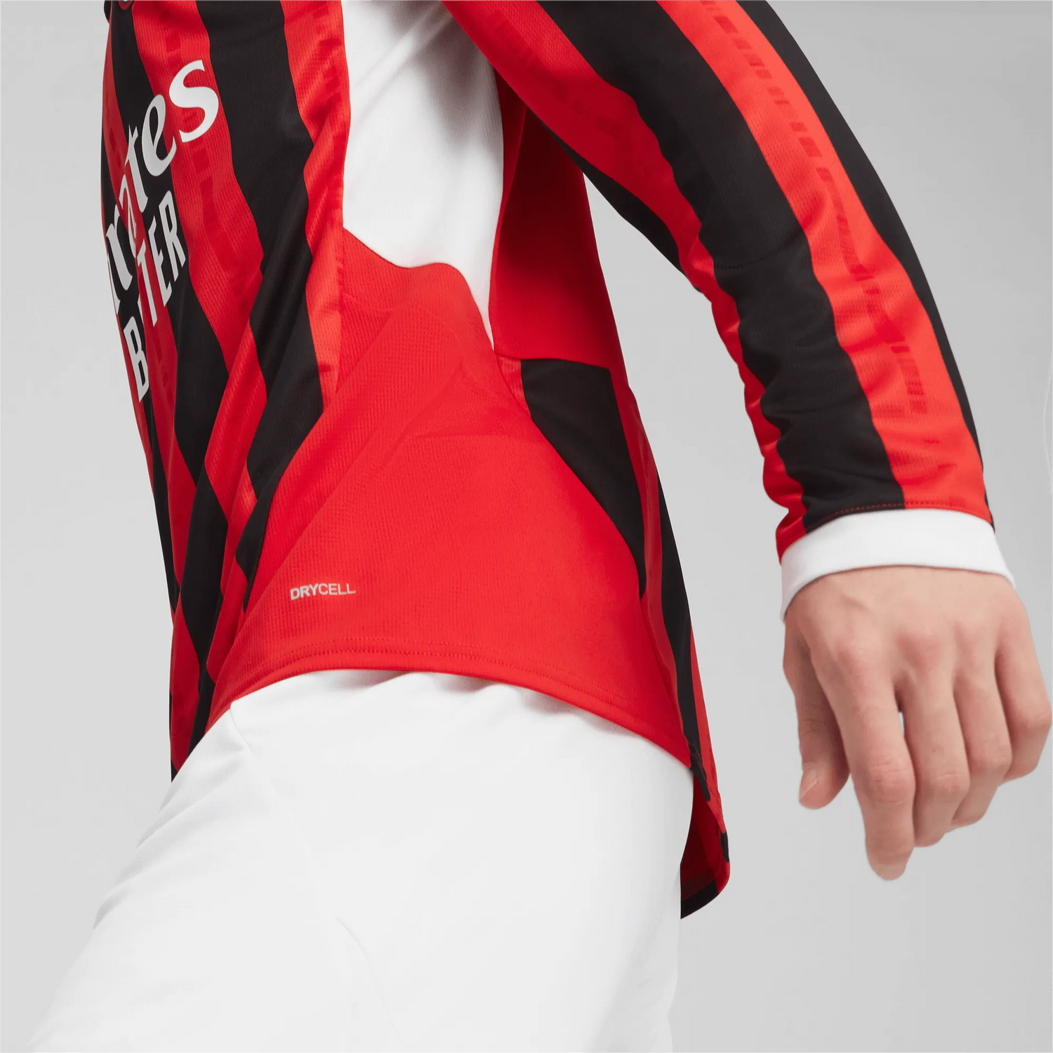 Puma 2024-25 AC Milan Men's Stadium Home Long-Sleeve Jersey (Detail 2)