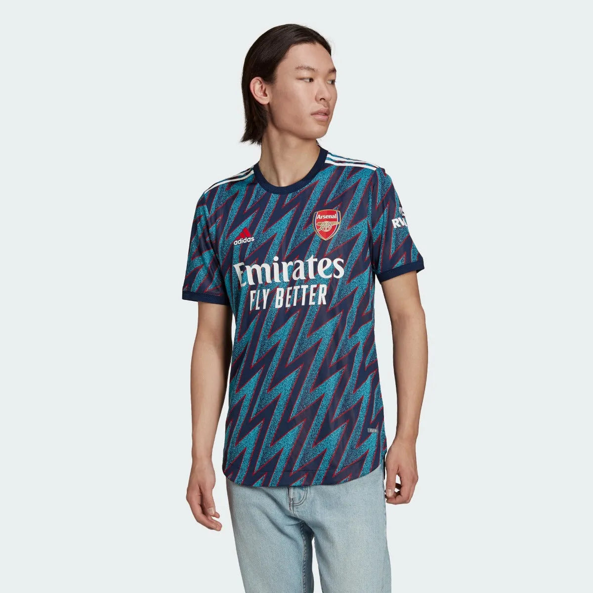 Adidas 2021-22 Arsenal Authentic Third Jersey - Mystery Blue (Model - Front)