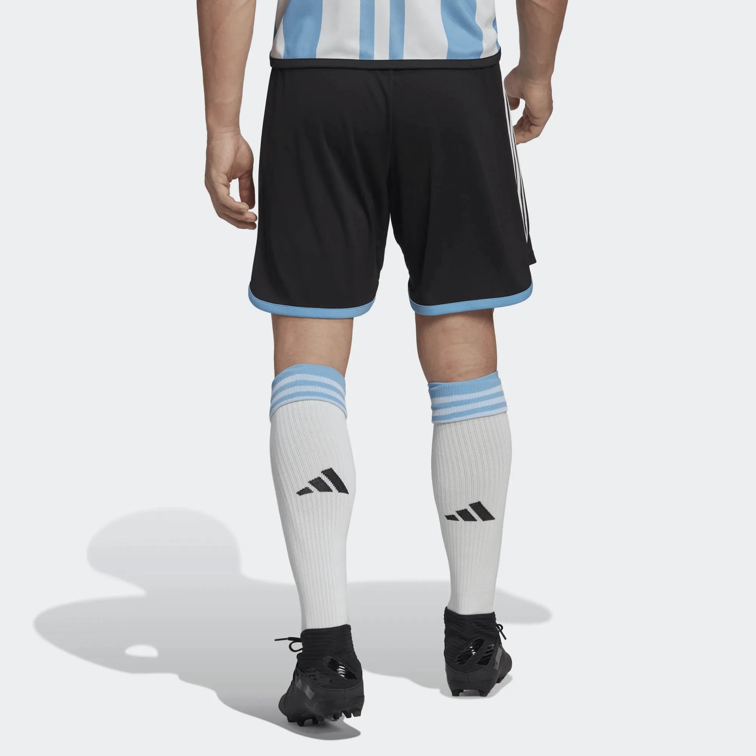 adidas 2022-23 Argentina Home Shorts - Black-White (Model - Back)