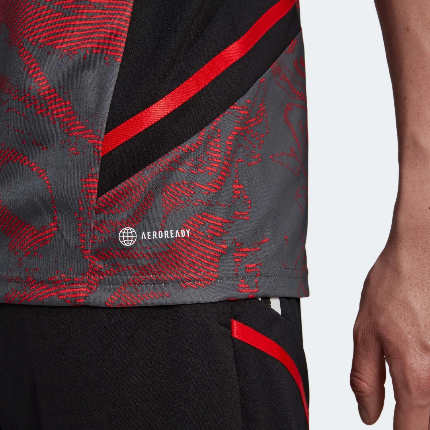 adidas 2022-23 FC Bayern EU Training Jersey - Red-Grey (Detail 2)