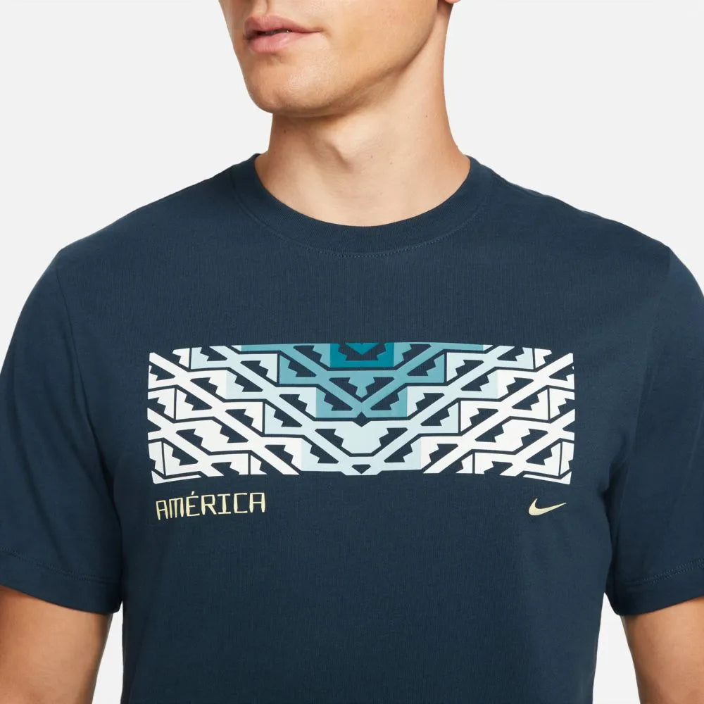 Nike 2021-22 Club America Voice Tee - Navy (Detail 1)