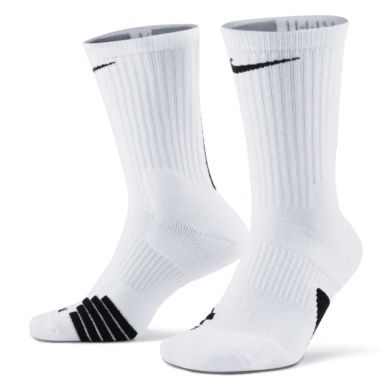 Nike Elite Crew Socks White (Pair - Lateral)