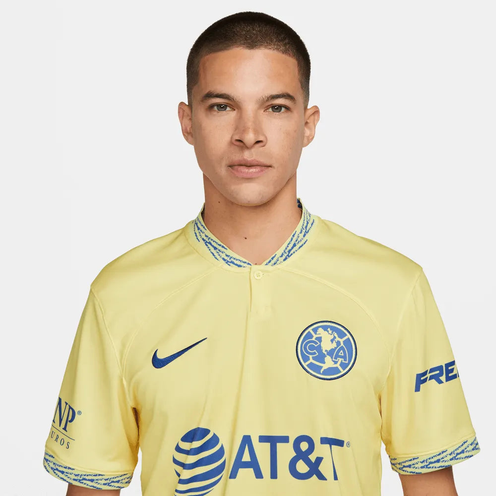 Nike 2022/23 Club America Home Jersey Lemon-Blue (Detail 1)