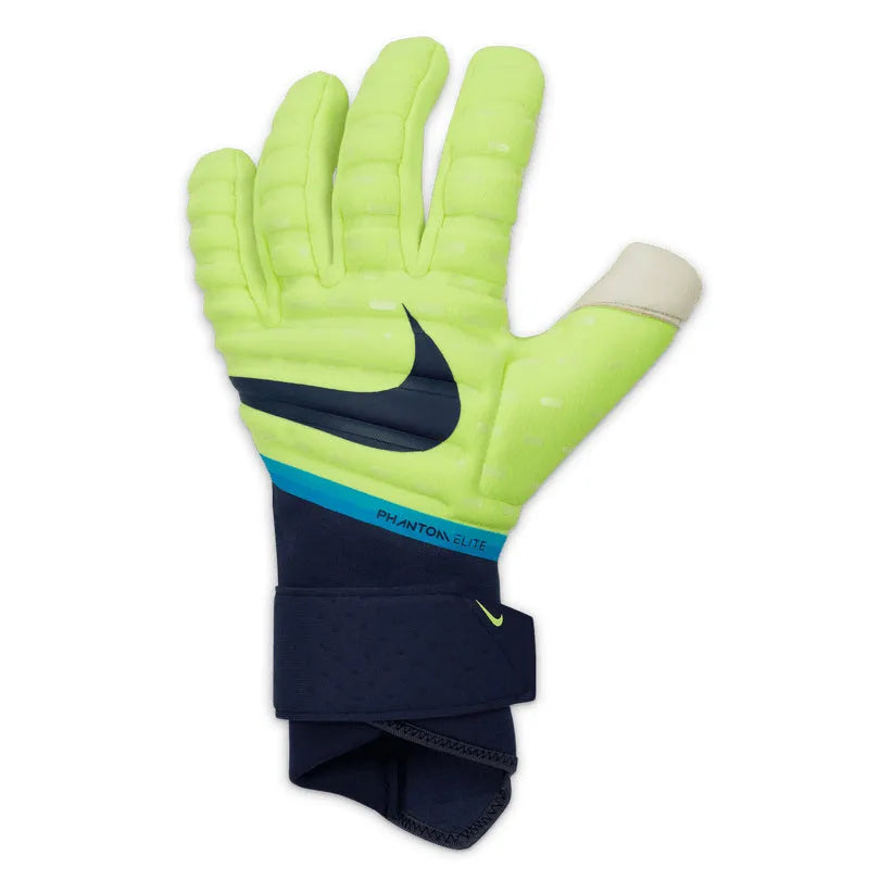 Nike Phantom Elite Goalkeeper Gloves - Volt-White-Blue (Single - Outer)