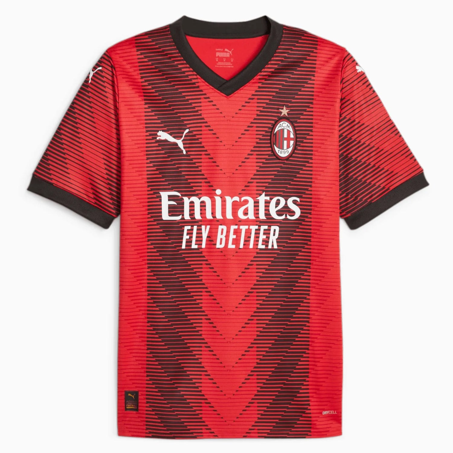 Puma 2023-24 AC Milan Men's Stadium Home Jersey (Front)