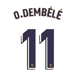 Barcelona 2019/20 Away Dembele #11 Jersey Name Set