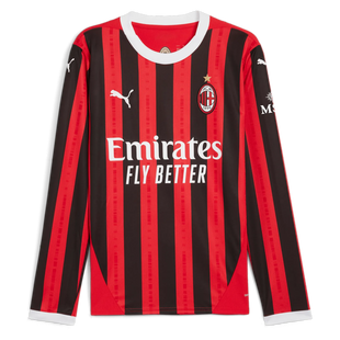 Puma 2024-25 AC Milan Men's Stadium Home Long-Sleeve Jersey (Front)