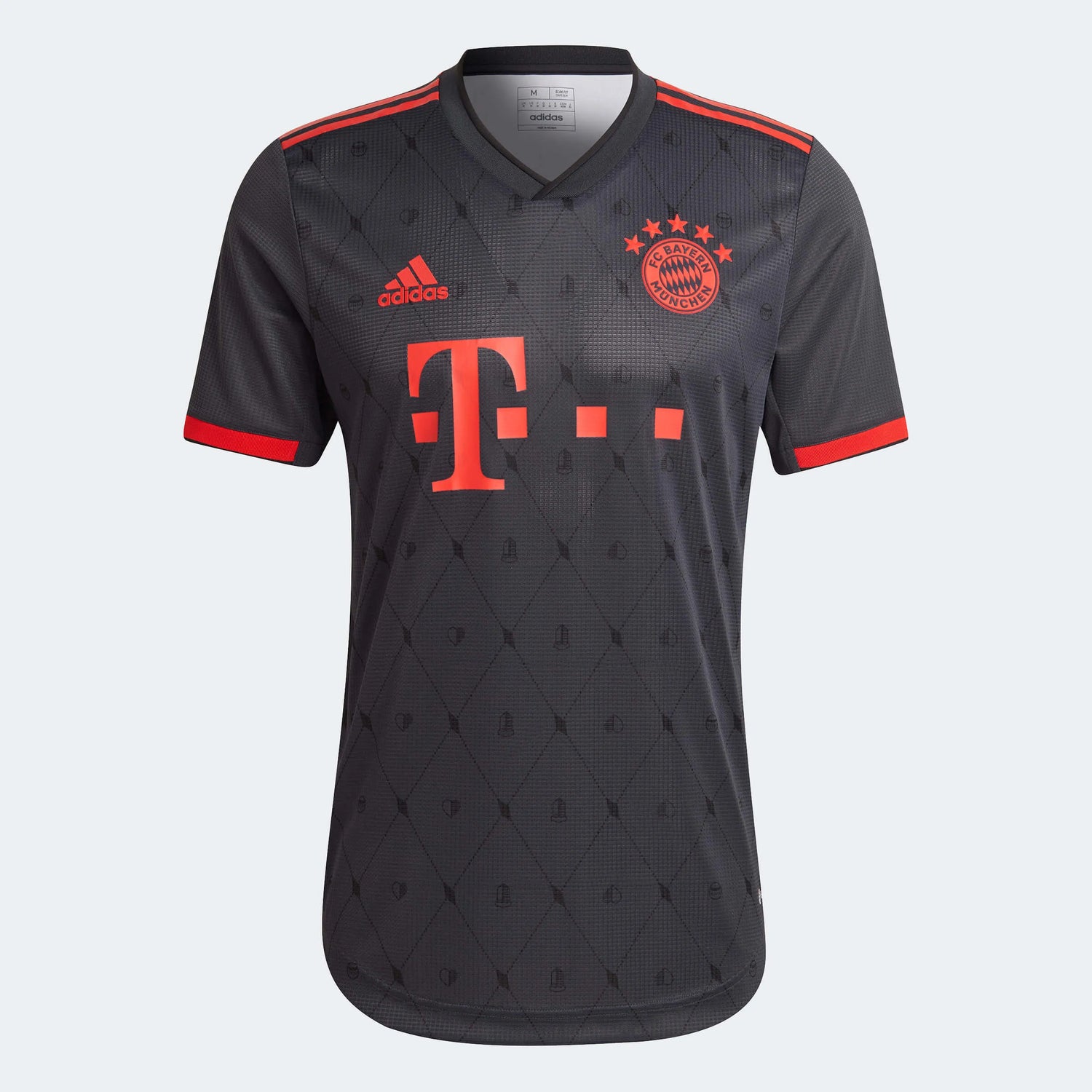 adidas 2022-23 Bayern Munich Authentic Third Jersey - Black-Red (Front)