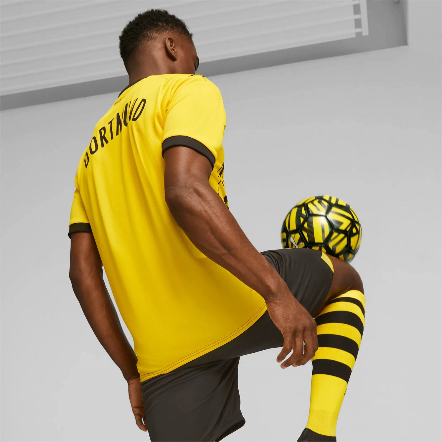 Puma 2023-24 Borussia Dortmund Men's Stadium Home Jersey (Model - Back)