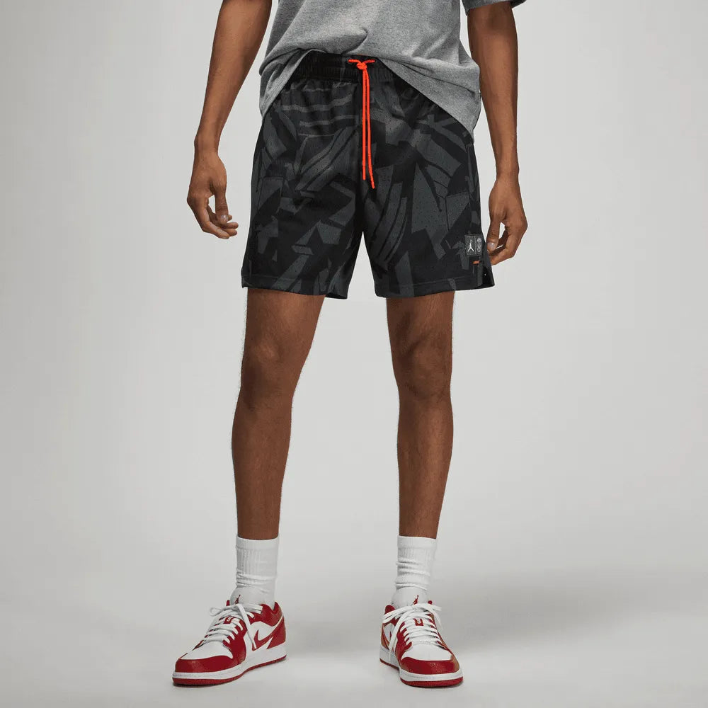 Jordan 2022-23 PSG Printed Shorts - Smoke Grey-Black (Model - Front)