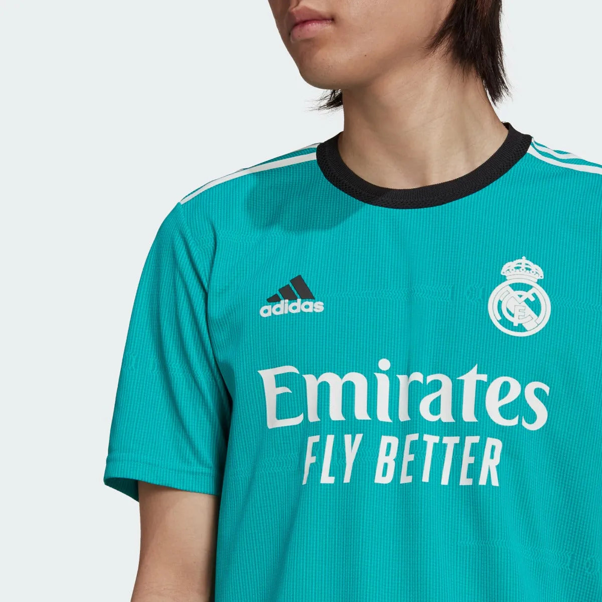 Adidas 2021-22 Real Madrid Third Authentic Jersey - Hi Res Aqua (Detail 1)