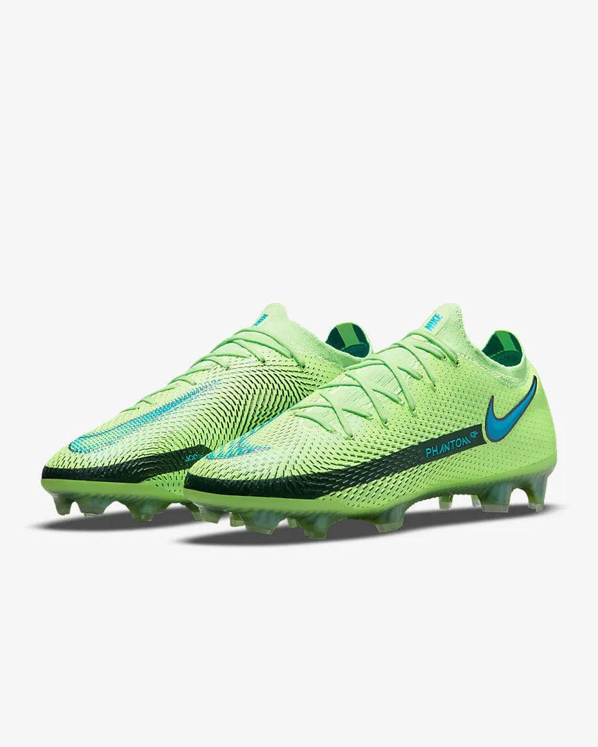 Nike Phantom GT Elite FG - Lime Glow-Turquoise (Pair - Diagonal)