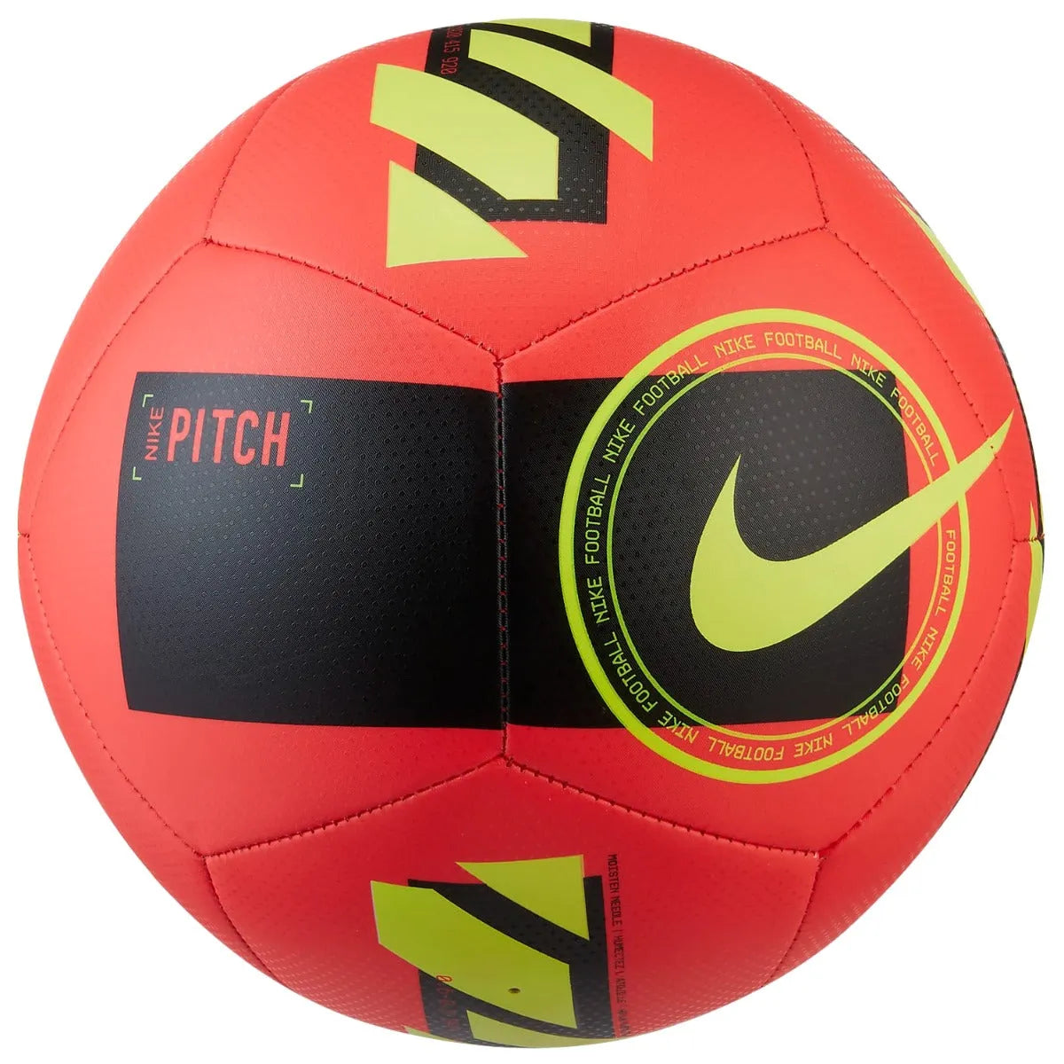 Nike Pitch Training Ball - Bright Crimson-Yellow-Black (Front)