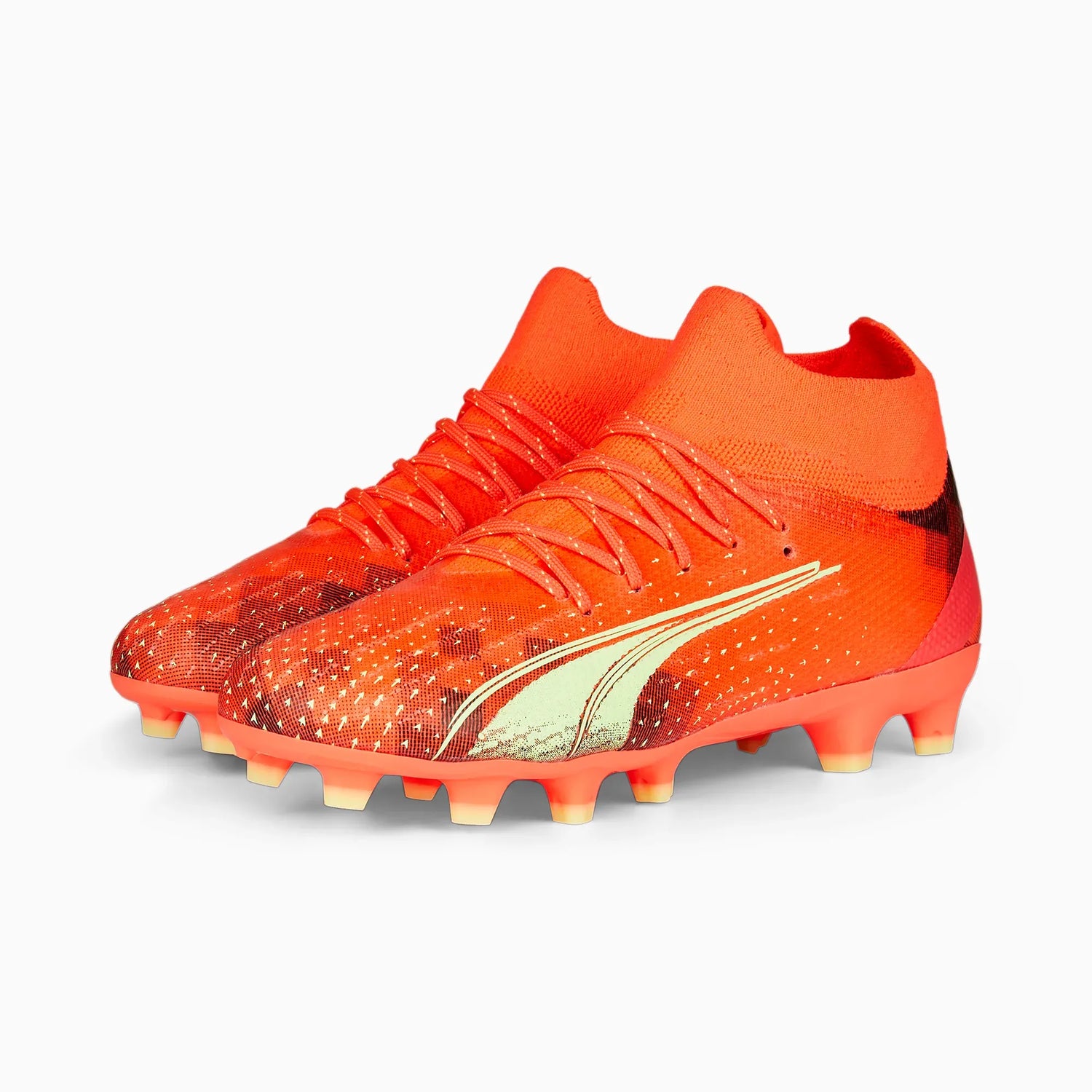 Puma Jr Ultra Pro FG-AG - Coral-Fizzy Light (Pair - Diagonal)