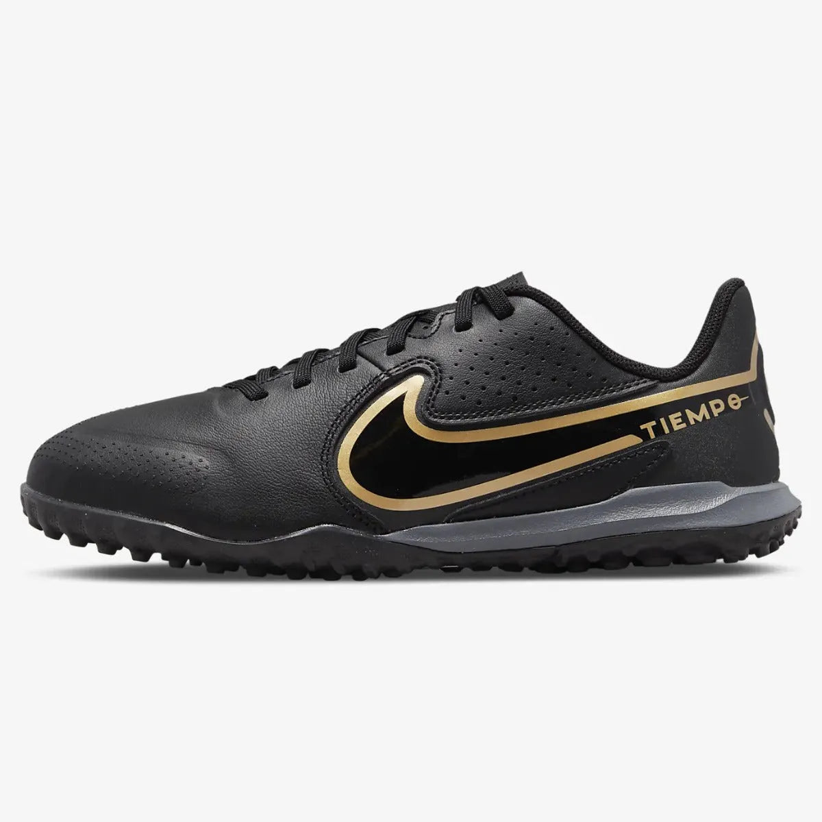 Nike JR Legend 9 Academy Turf - Black-Dark Grey-Gold (Side 1)