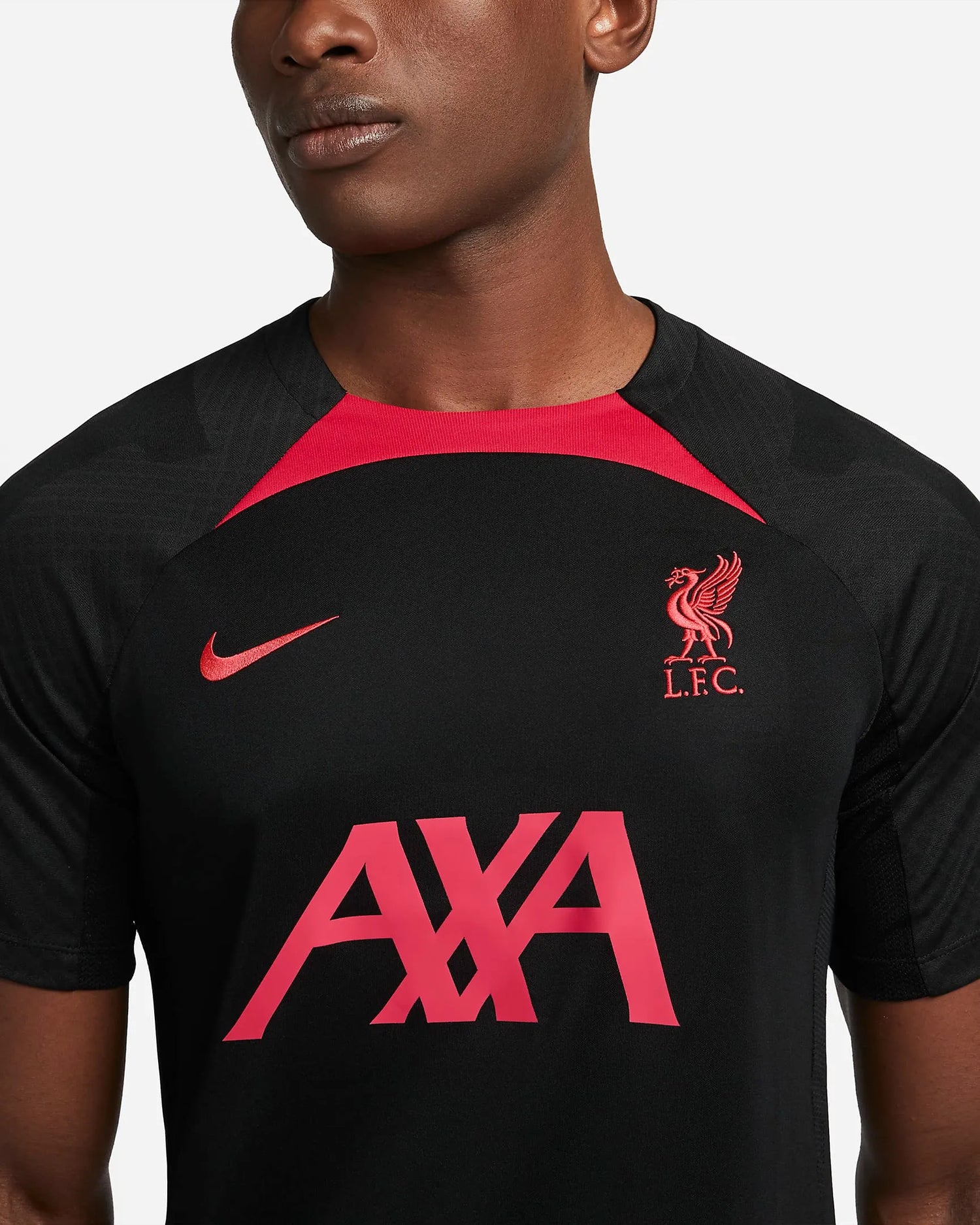 Nike 2022-23 Liverpool FC Strike Short-Sleeve Top - Black-Siren Red (Detail 1)