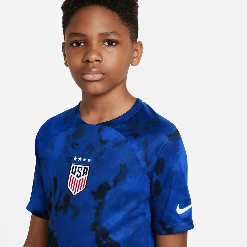 Nike 2022-23 USA Youth Jersey 4 Stars Bright Blue-Navy (Detail 1)