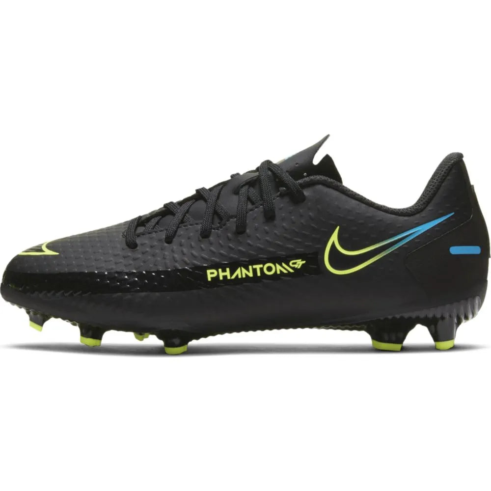 Nike JR Phantom GT Academy FG-MG - Black-Volt-Blue (Side 1)