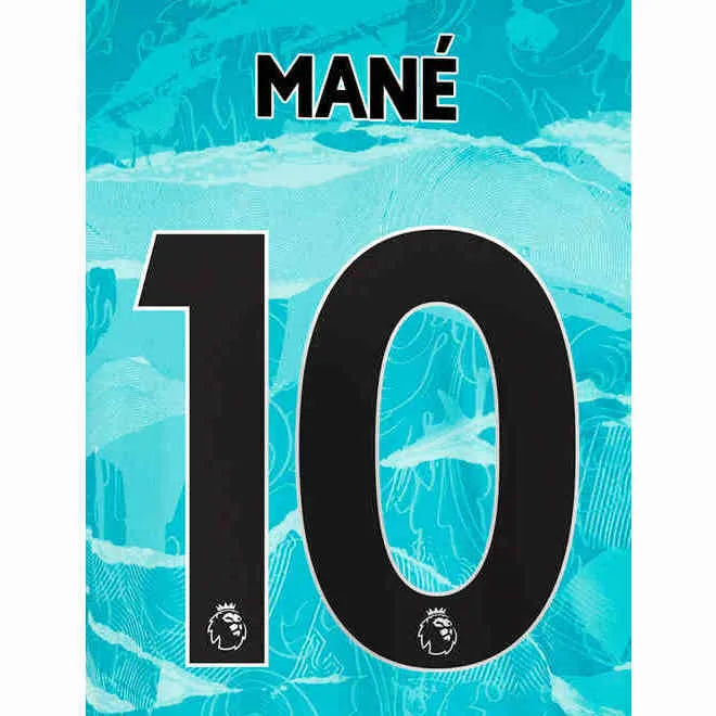 Liverpool 2020/21 Away Mane #10 Jersey Name Set