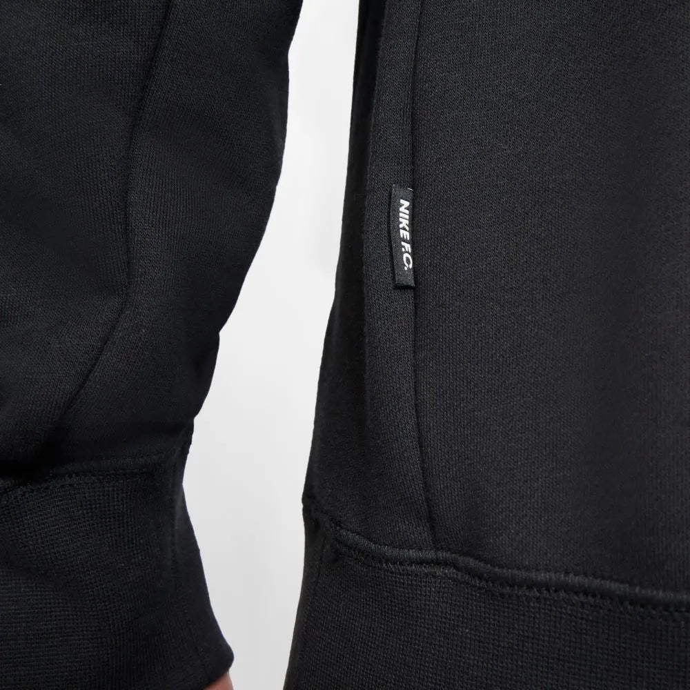 Nike FC Essential Fleece Hoodie - Black-White (Detail 3)