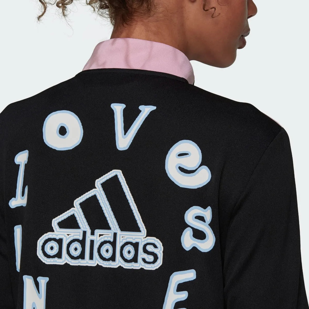 Adidas Love Unites Women Tiro Track Jacket - Black-Pink-Light Blue (Detail 2)