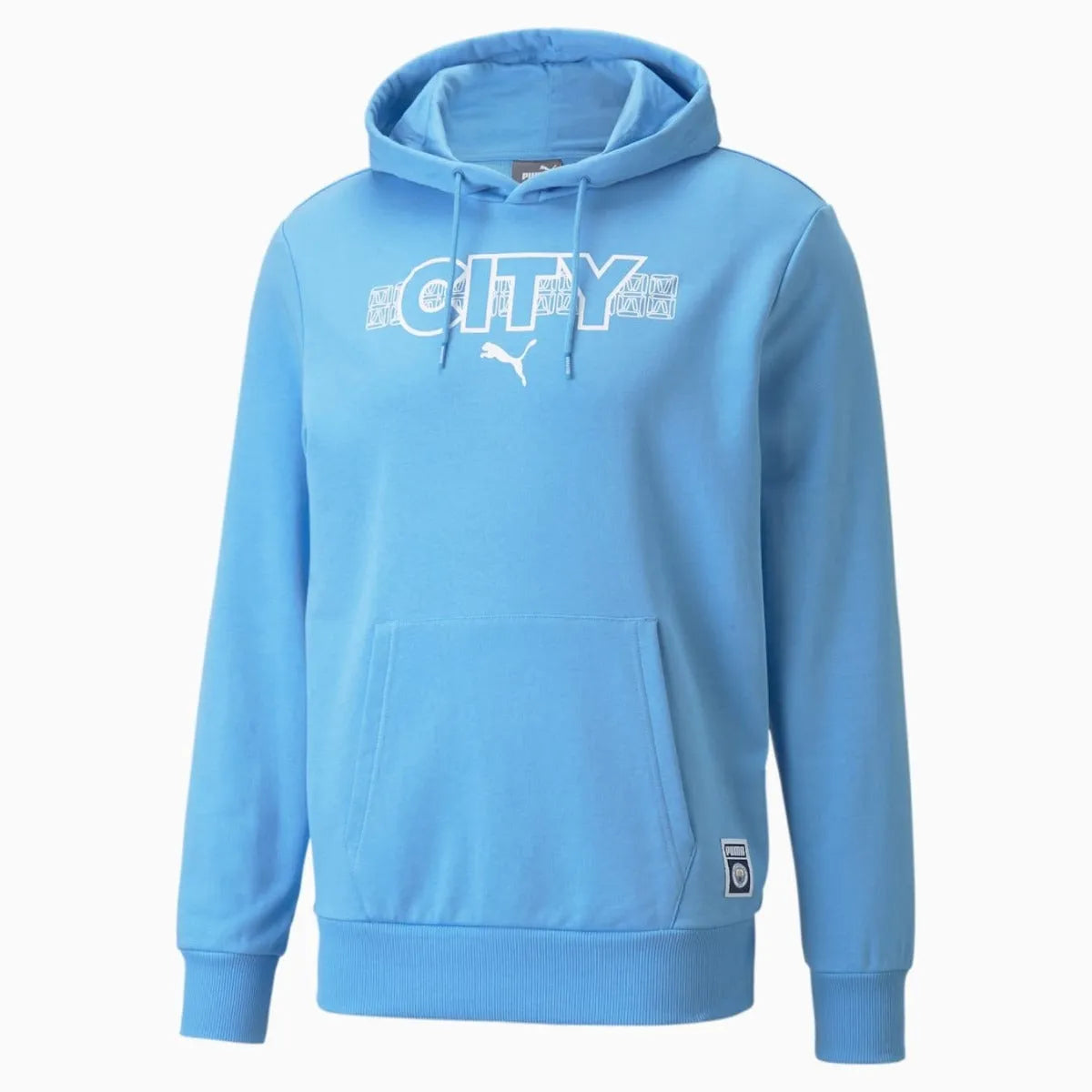 Puma 2021-22 Manchester City ftblCore Hoody - Light Blue-White (Front)