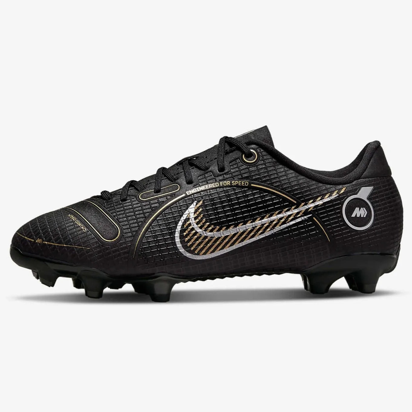 Nike JR Vapor 14 Academy FG-MG - Black-Gold-Silver (Side 1)