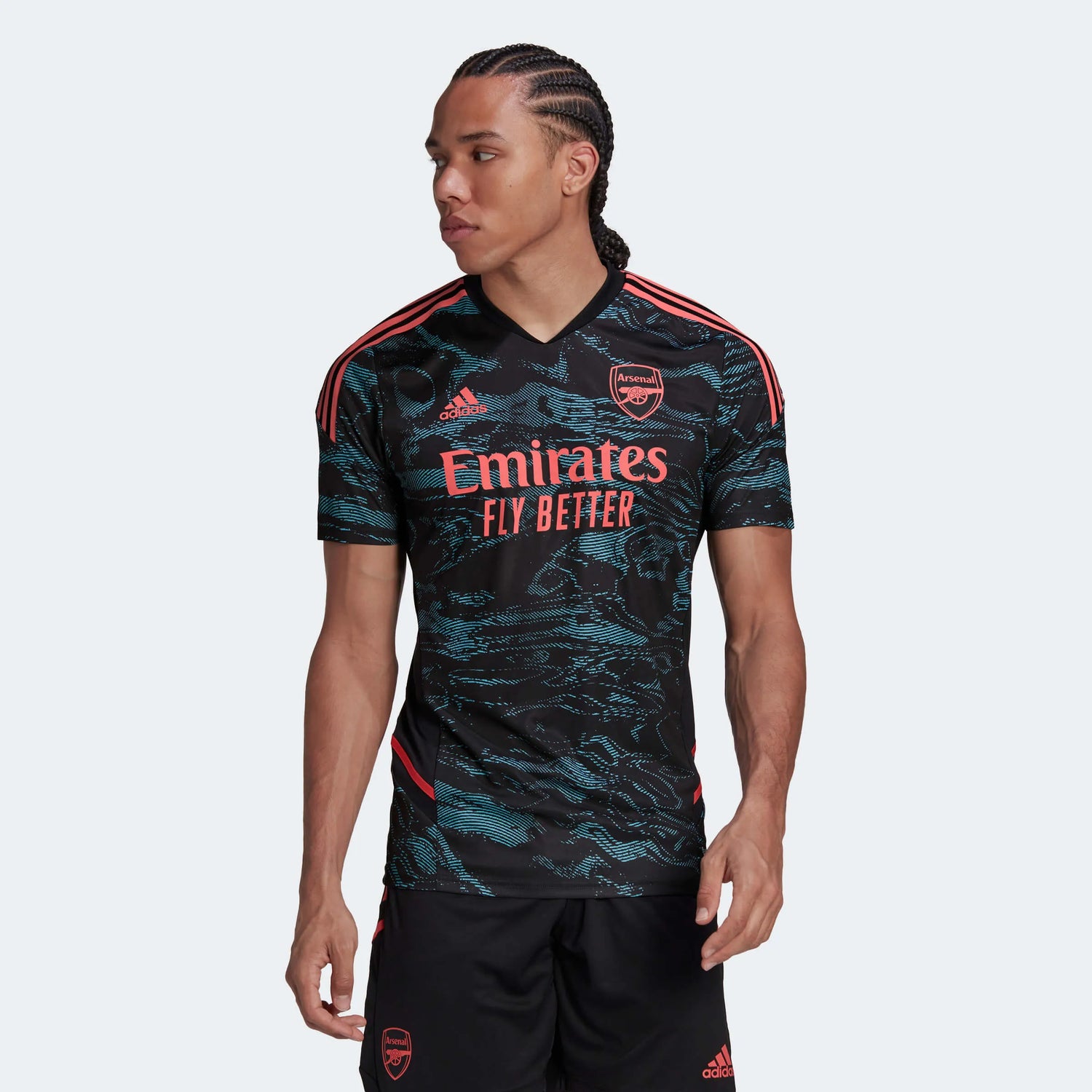 adidas 2022-23 Arsenal Training Jersey - Blue-Black (Model - Front)