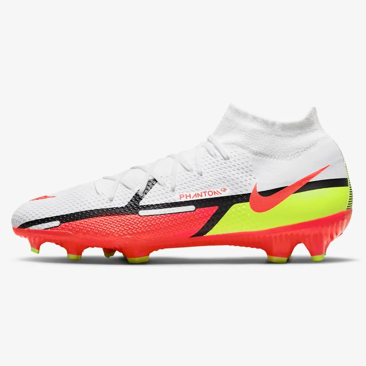 Nike Phantom GT2 PRO DF FG - White-Volt-Crimson (Side 1)