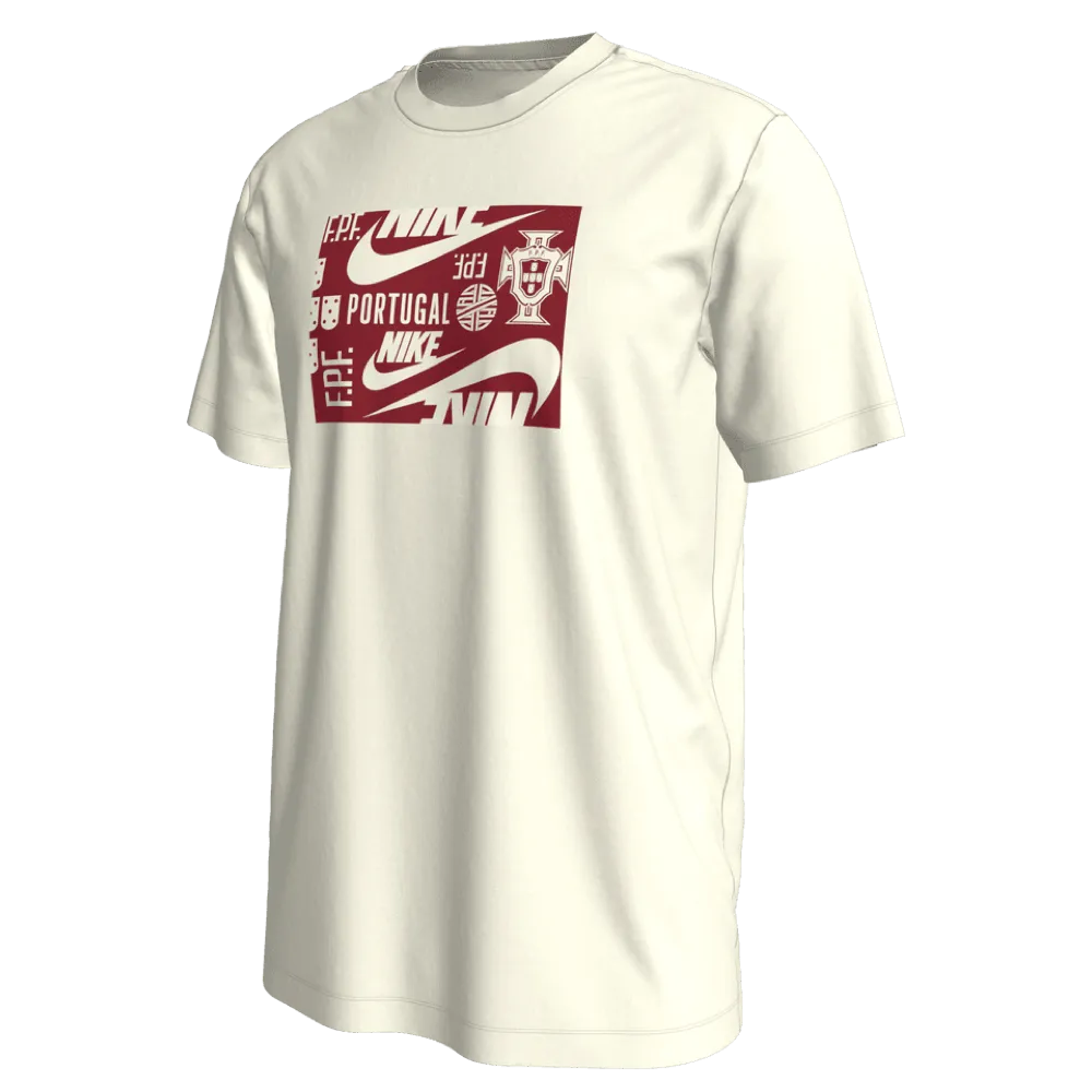 Nike 2022-23 Portugal Original Tee - Light Beige-Burgundy