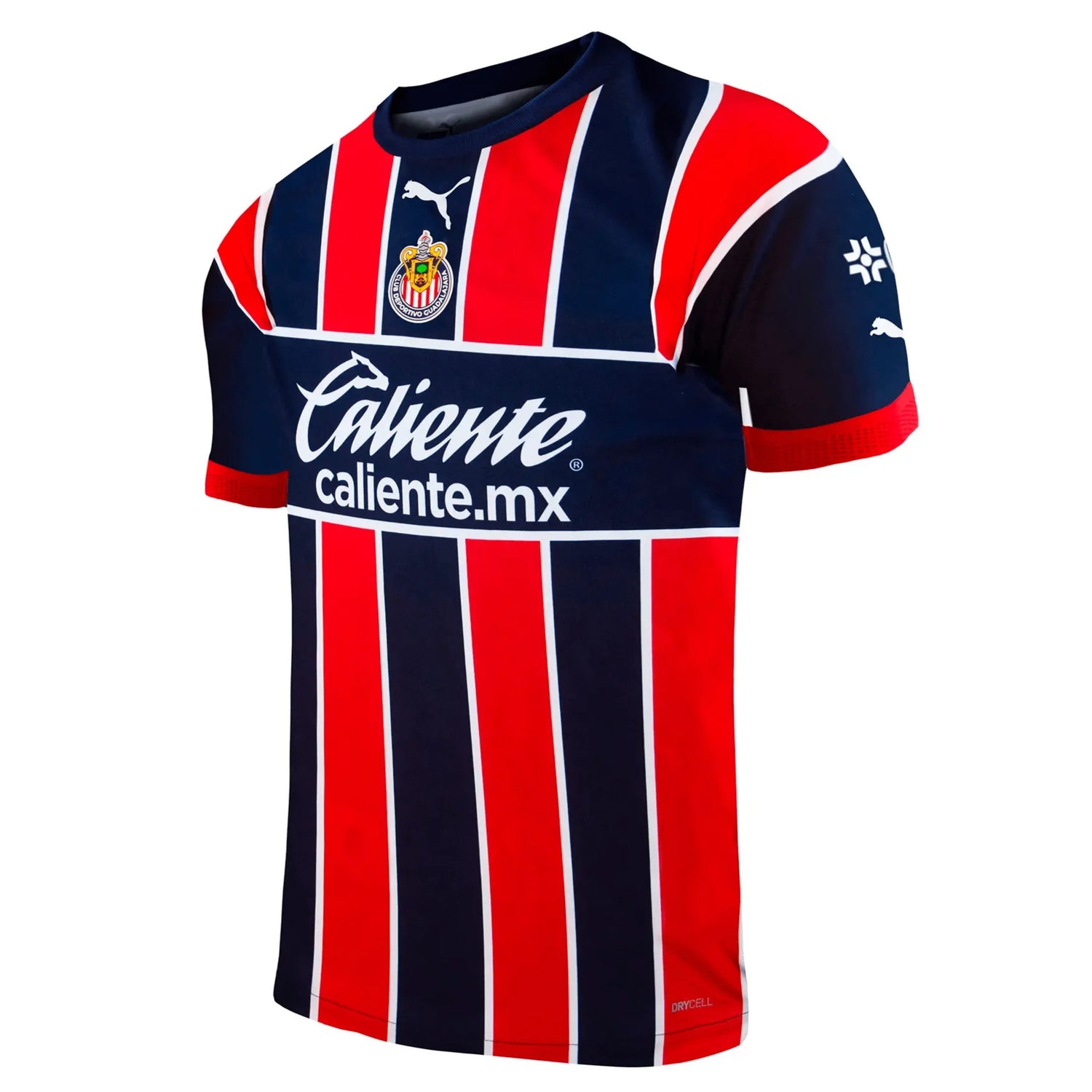 Puma 2023 Chivas Authentic Third Jersey - Red-White-Navy (Diagonal - Front)