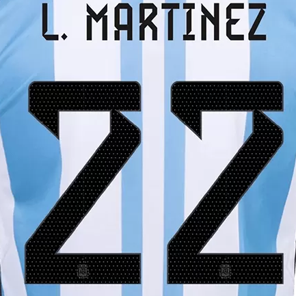 Argentina 2021/22 Home L. Martinez #22 Jersey Name Set